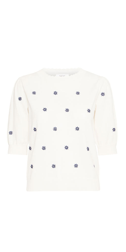 B.Young Flower Embroidered Sweater