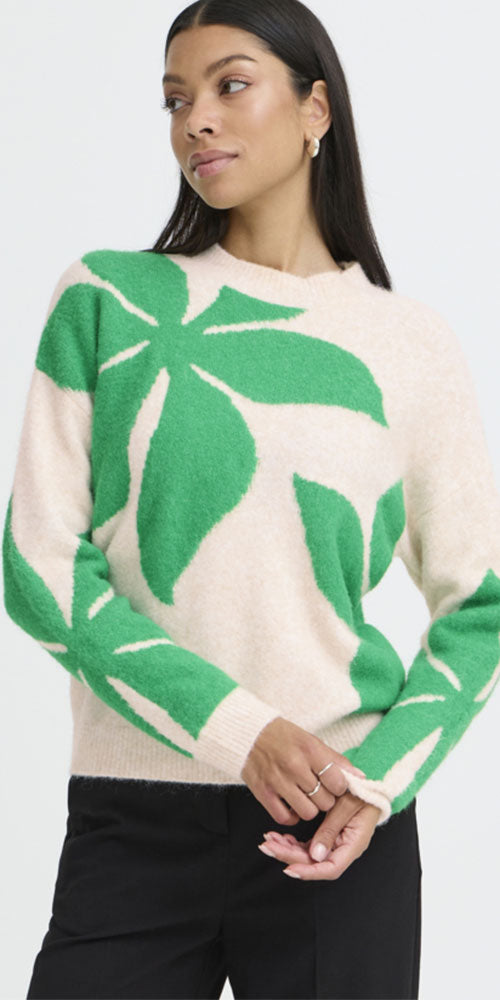 B.Young Starflower Sweater, green