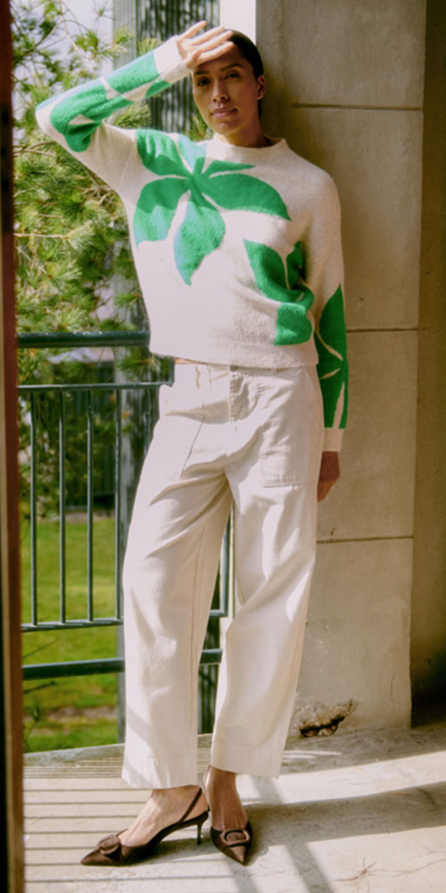 B.Young Starflower Sweater, green