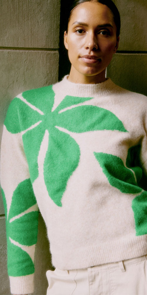 B.Young Starflower Sweater, green