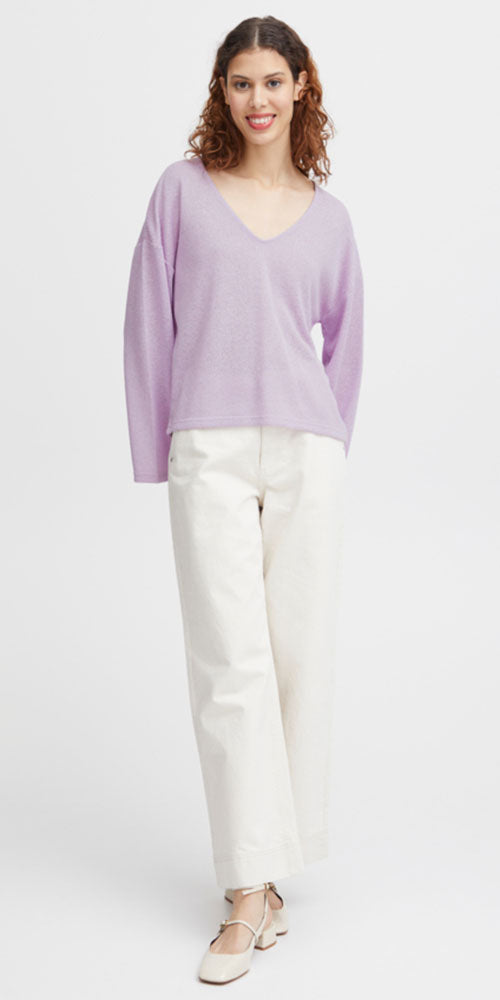 B.Young Gauzy Knit Sweater, orchid