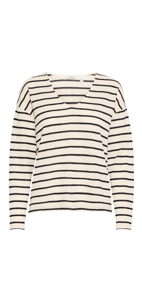 B.Young Gauzy Knit Striped Sweater