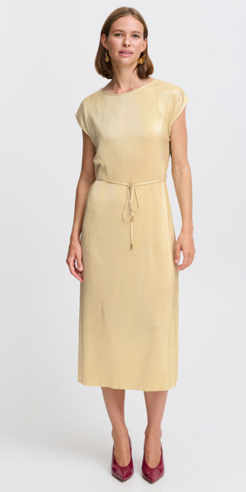 B.Young Gilded Pleat Dress