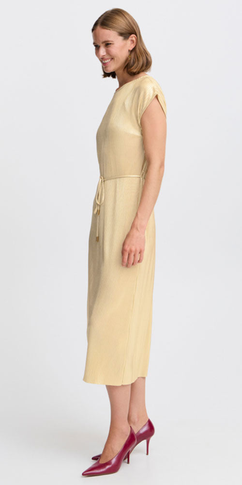 B.Young Gilded Pleat Dress