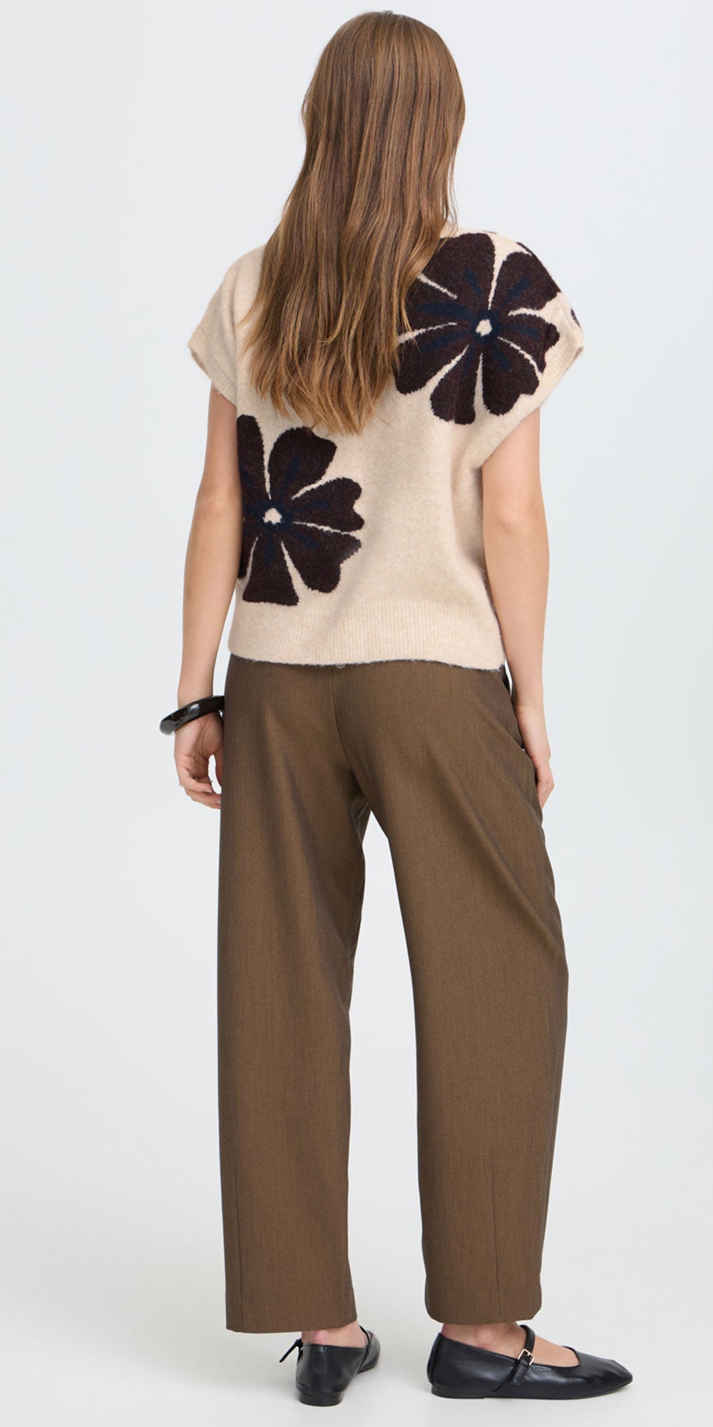 B.Young Graphic Flower Sweater Vest
