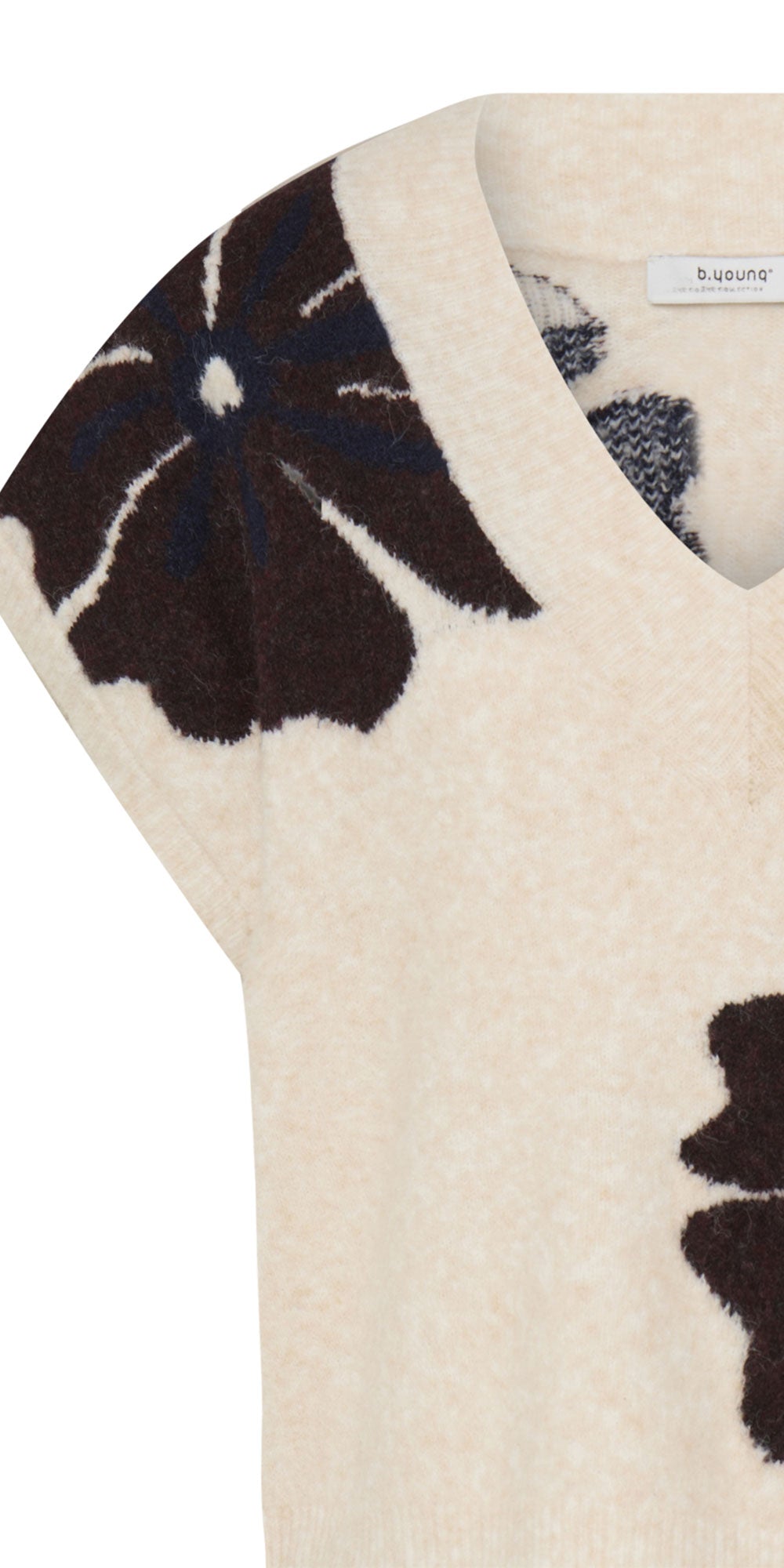 B.Young Graphic Flower Sweater Vest