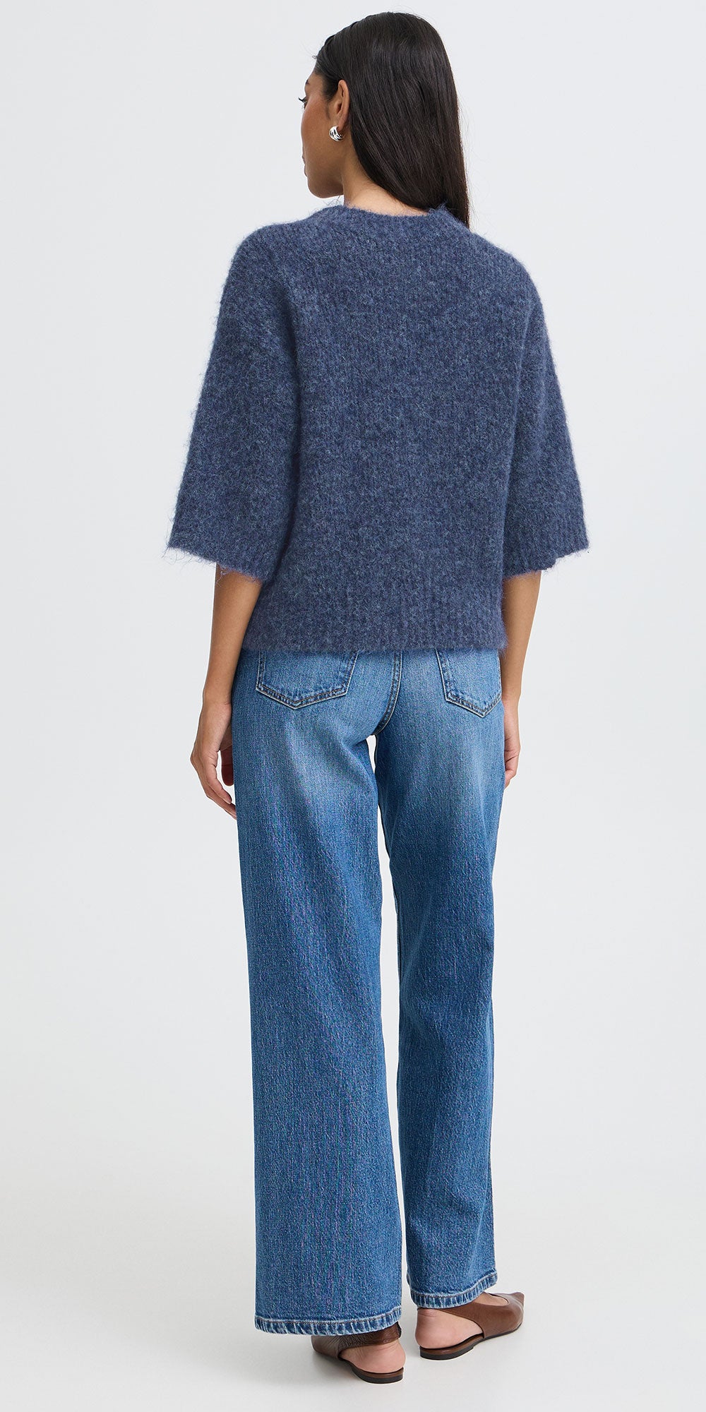 B.Young Half Sleeve Sweater, denim blue