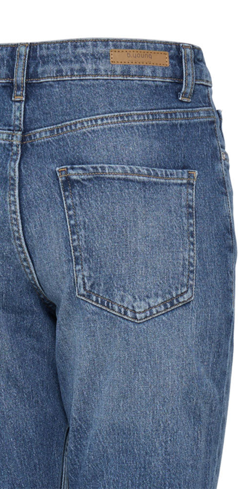 B.Young High Rise Boot Cut Jeans, mid-blue