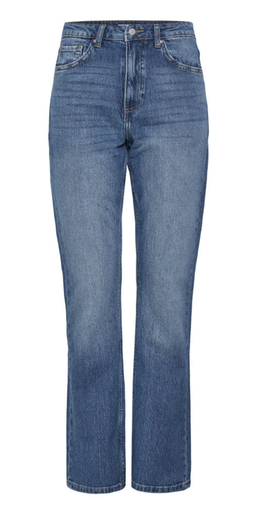 B.Young High Rise Boot Cut Jeans, mid-blue