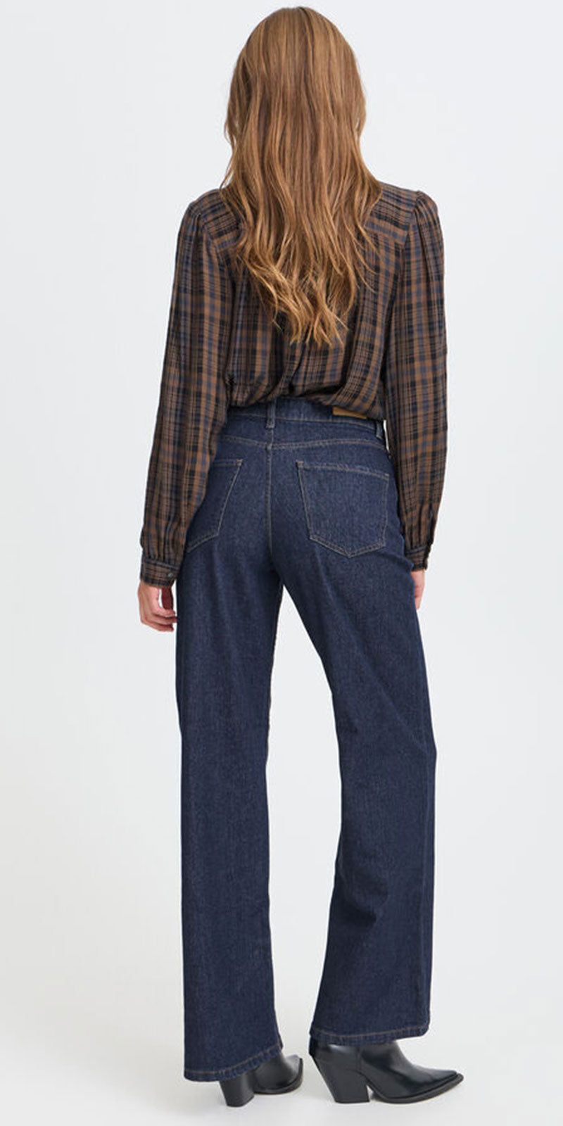 B.Young High Rise Wide Leg Jeans, dark blue