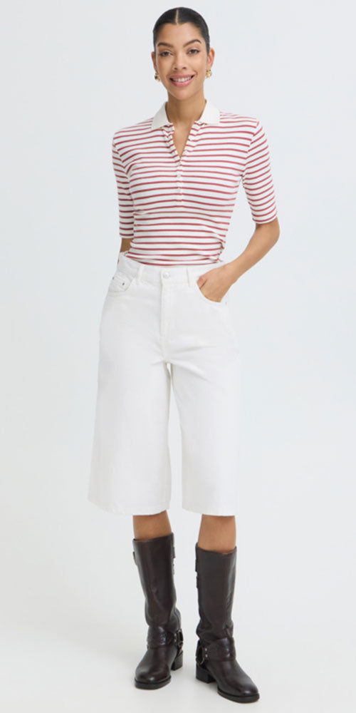 B.Young White Denim Jorts
