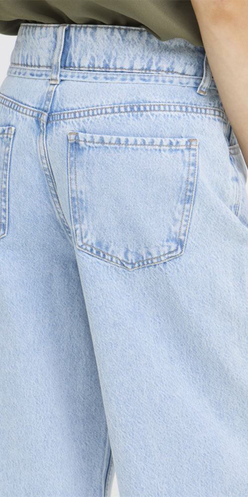 B.Young High Waist Tie Belt Jeans, light wash