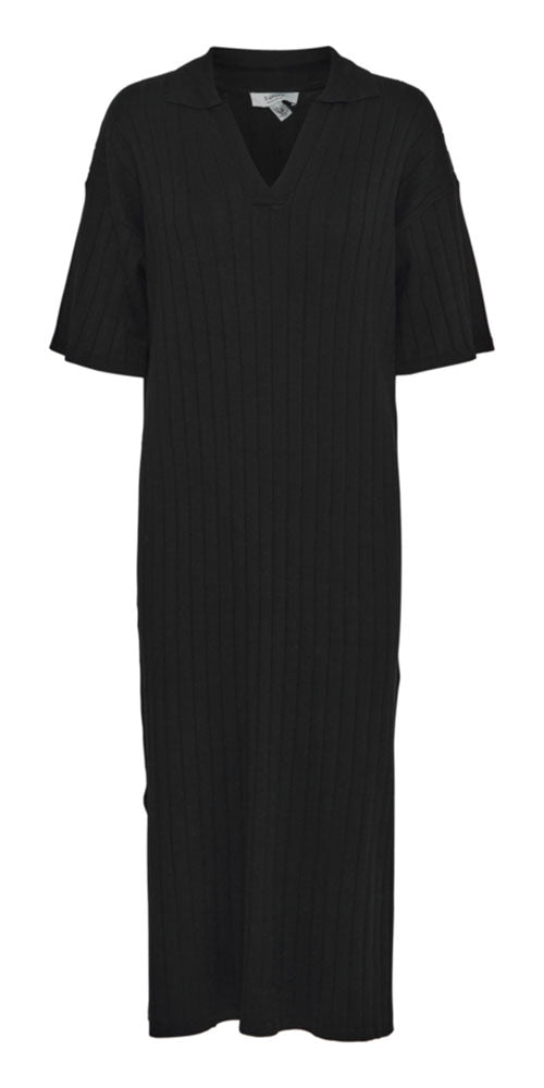 B.Young Knit Polo Dress, black