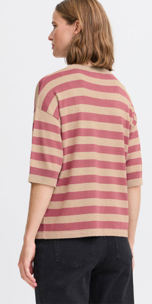 B.Young Lightweight Knit Pullover, rouge stripes