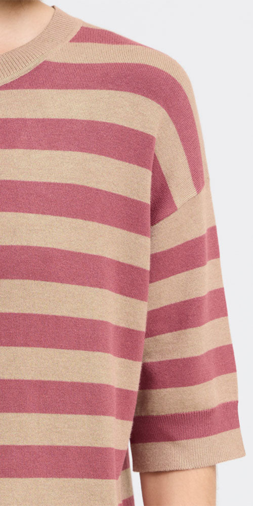B.Young Lightweight Knit Pullover, rouge stripes