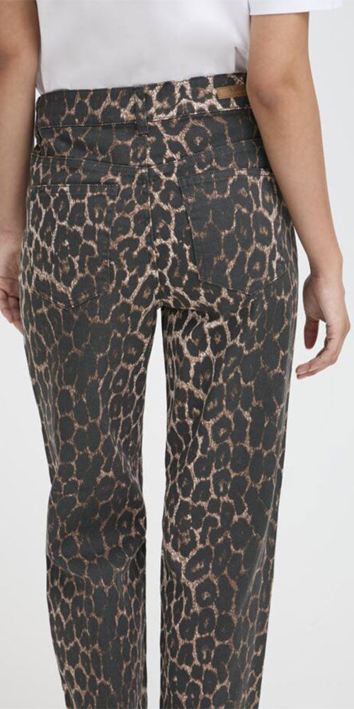 B.Young Leopard Denim Jeans