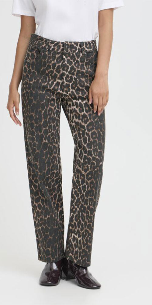 B.Young Leopard Denim Jeans