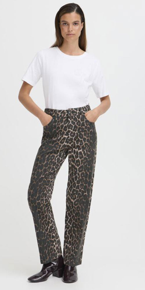 B.Young Leopard Denim Jeans