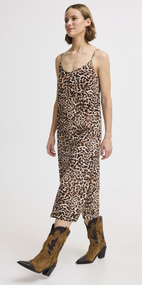 B.Young Leopard Print Slip Dress