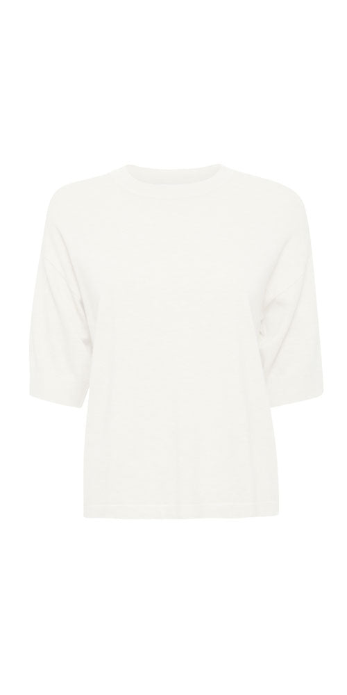 B. Young Light Knit Tee Sweater, white