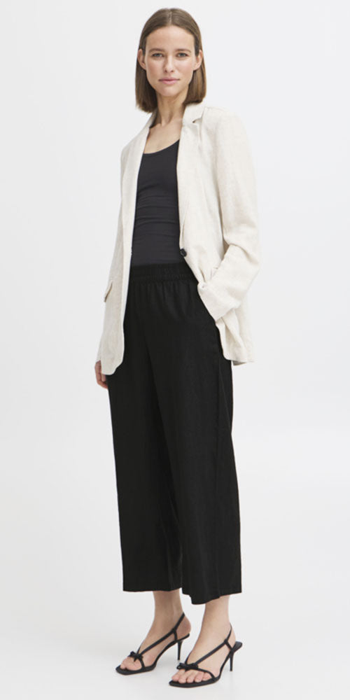 B.Young Linen Blend Pants, black