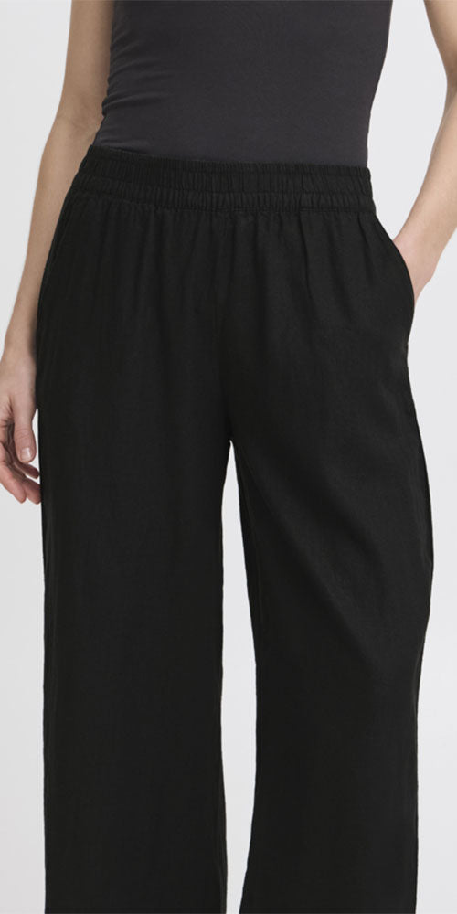 B.Young Linen Blend Pants, black