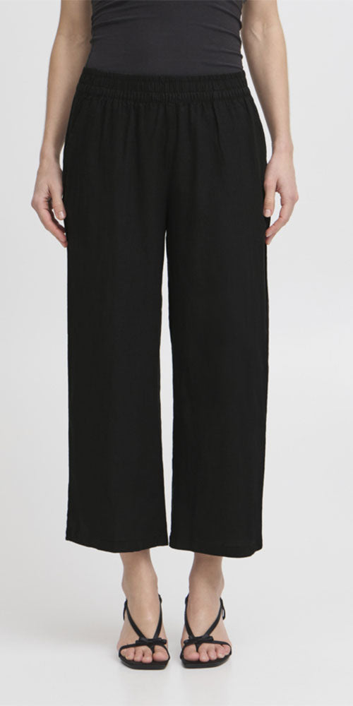 B.Young Linen Blend Pants, black