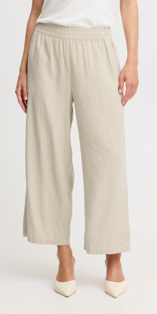 B.Young Linen Blend Pants, ecru