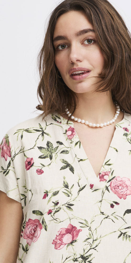 B.Young Linen Blend Dress, floral