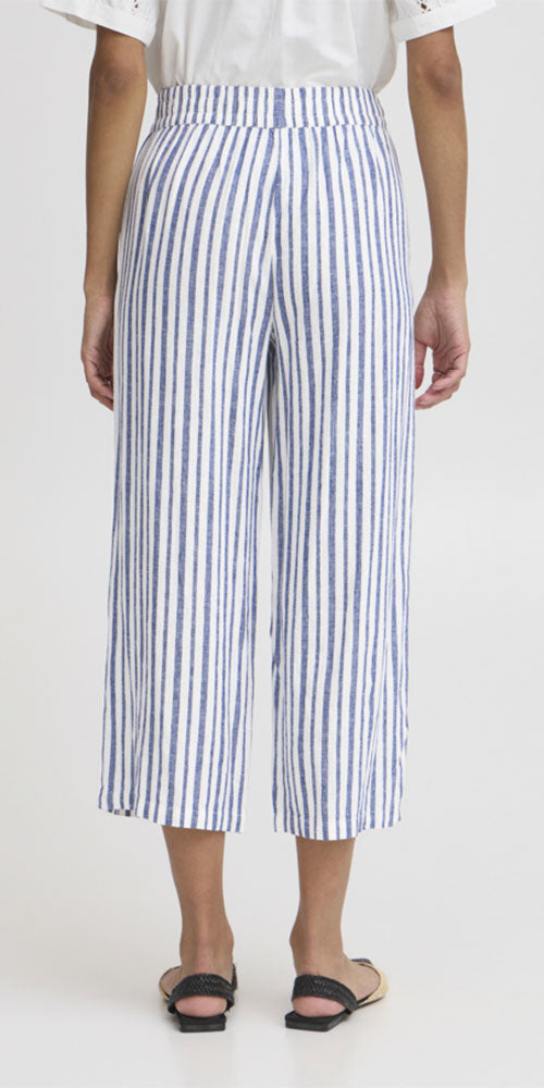 B.Young Linen Blend Pants, blue stripe