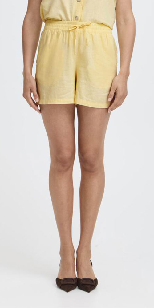 B.Young Linen Blend Shorts, yellow