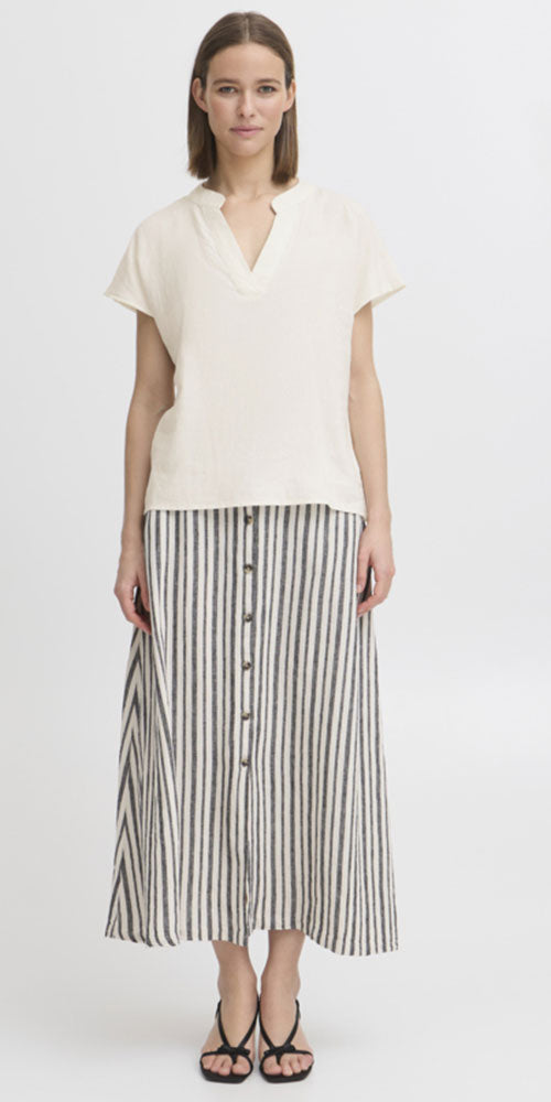 B.Young Linen Blend Tunic Blouse