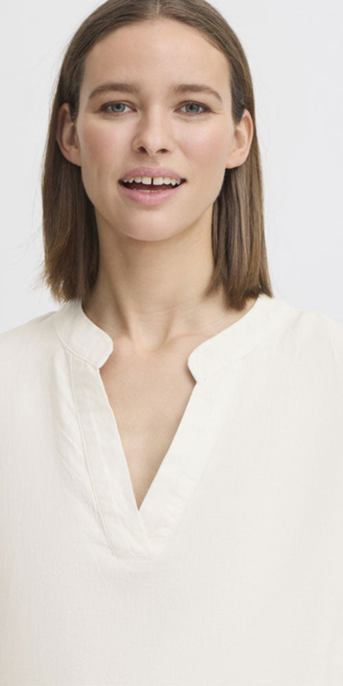 B.Young Linen Blend Tunic Blouse