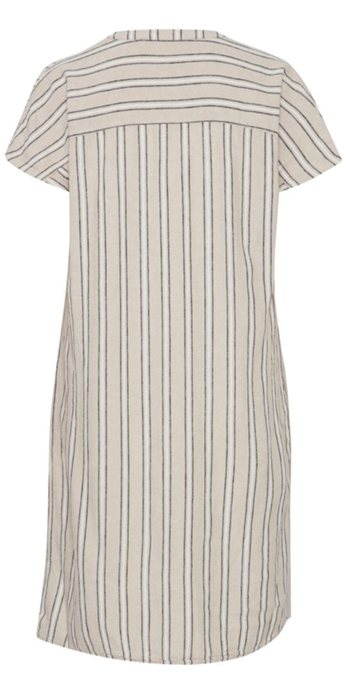 B.Young Linen Blend Tunic Dress, neutral stripe