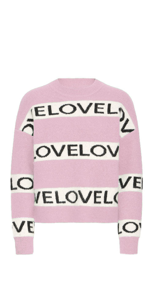 B.Young Love Stripe Sweater, pink