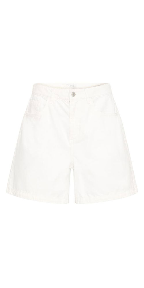 B.Young Mid Thigh Denim Shorts, white