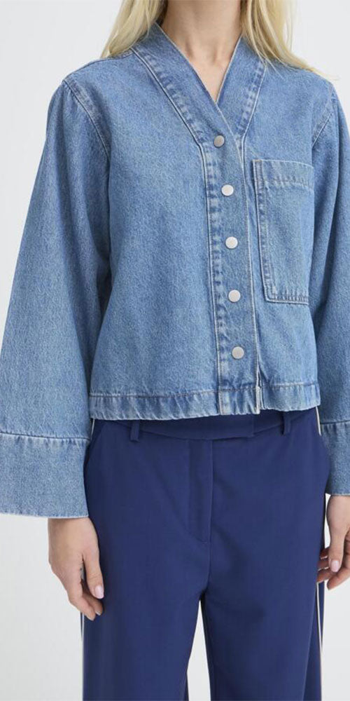 B.Young Minimalist Denim Shacket