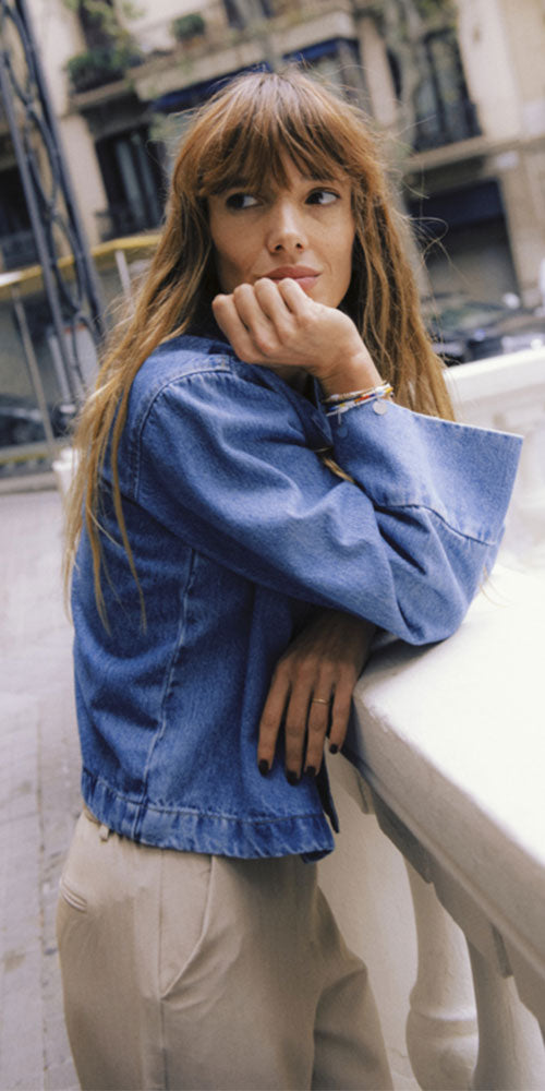 B.Young Minimalist Denim Shacket