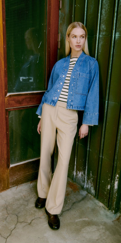 B.Young Minimalist Denim Shacket