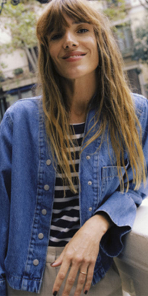 B.Young Minimalist Denim Shacket