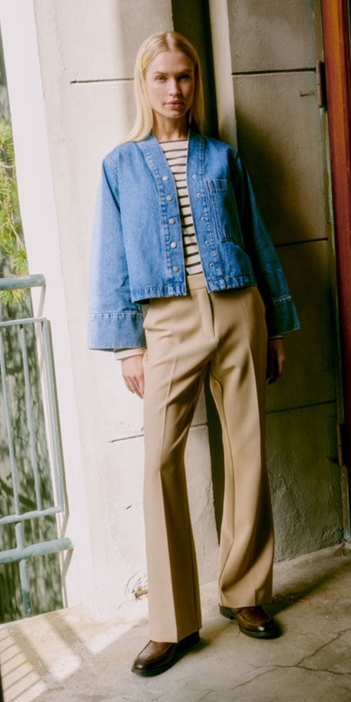 B.Young Minimalist Denim Shacket