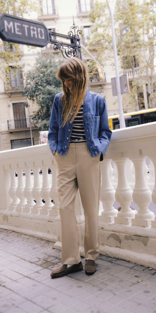 B.Young Minimalist Denim Shacket