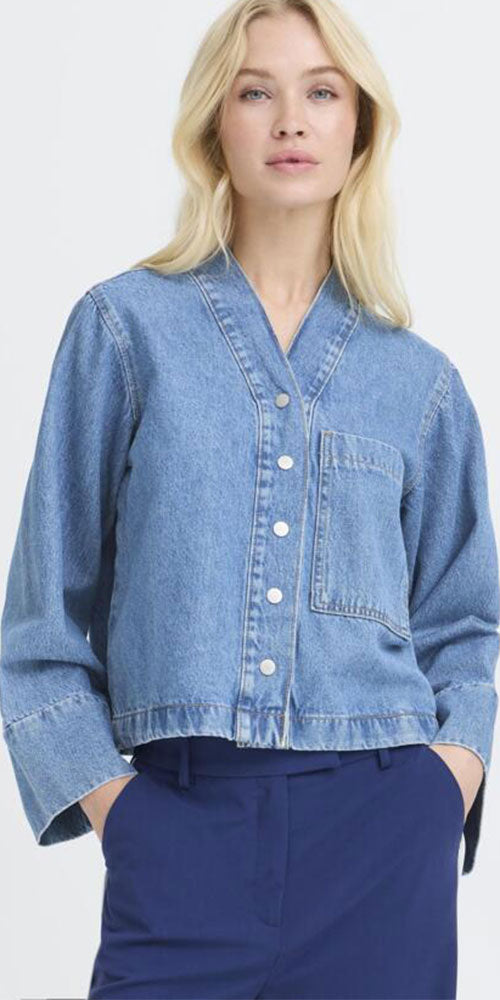 B.Young Minimalist Denim Shacket