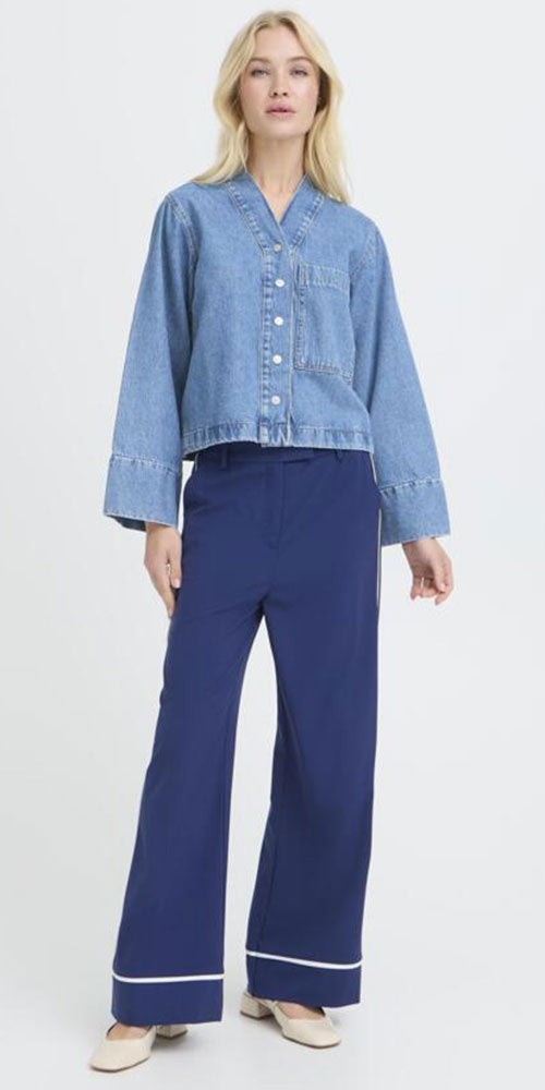 B.Young Minimalist Denim Shacket