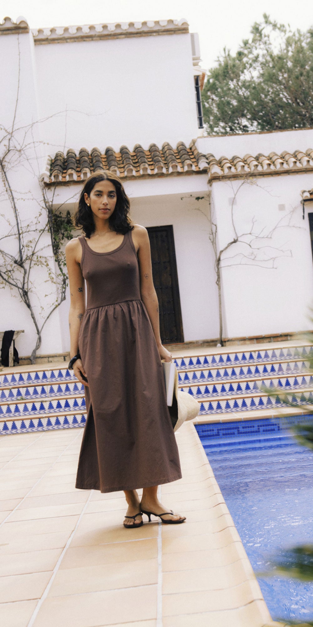 B.Young Mixed Media Dress, french roast