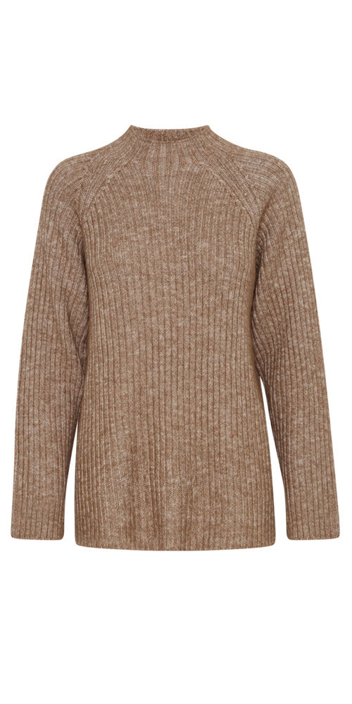 B.Young Neutral Ribbed Pullover