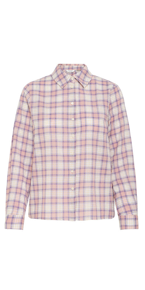B.Young Plaid Button Up Shirt, pink/lilac