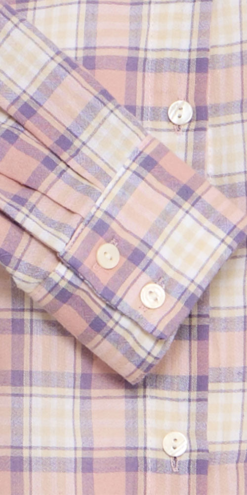 B.Young Plaid Button Up Shirt, pink/lilac