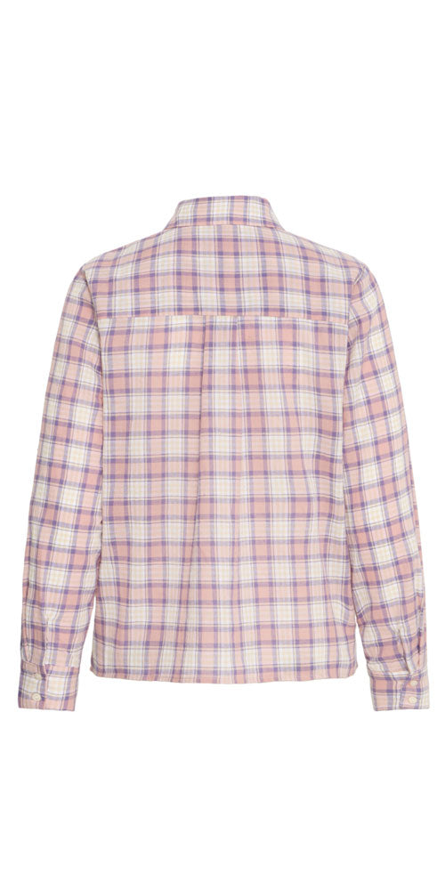 B.Young Plaid Button Up Shirt, pink/lilac