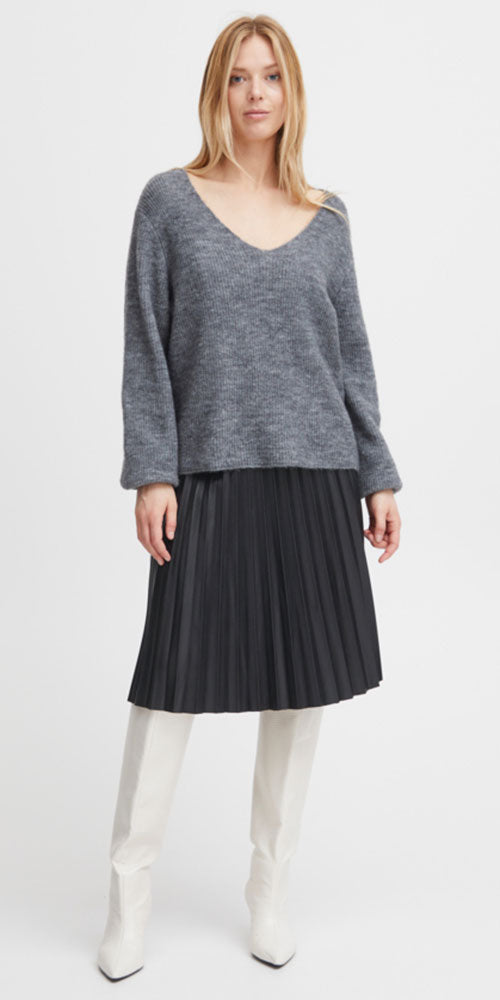 B.Young Pleated Pleather Skirt